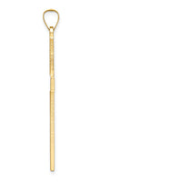 14K Yellow Gold Large Polished Solid Cross Pendant - 47mm Length by Oro Pregiato
