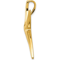 14K Yellow Gold Large Polished Starfish Omega Slide Pendant by Oro Pregiato