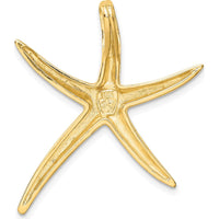 14K Yellow Gold Large Polished Starfish Omega Slide Pendant by Oro Pregiato