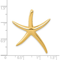 14K Yellow Gold Large Polished Starfish Omega Slide Pendant by Oro Pregiato