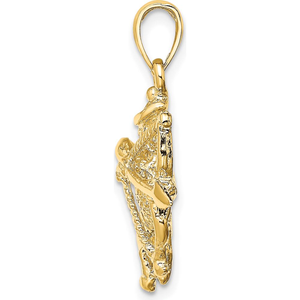 14K Yellow Gold Large Sagittarius Zodiac Charm - 3D Textured Design by Oro Pregiato