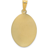 14K Yellow Gold Large Sagrado Corazon de Jesus Pendant with Rose and White Rhodium Diamond-Cut Detailing by Oro Pregiato