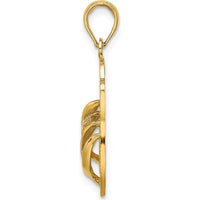 14K Yellow Gold Large San Diego Double Flip-Flop Charm with Reversible 3D Design by Oro Pregiato