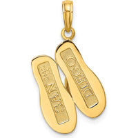 14K Yellow Gold Large San Diego Double Flip-Flop Charm with Reversible 3D Design by Oro Pregiato