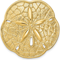 14K Yellow Gold Large Sand Dollar Slide Pendant - Textured Beach-Inspired Design by Oro Pregiato