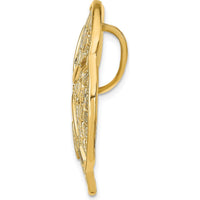14K Yellow Gold Large Sand Dollar Slide Pendant - Textured Beach-Inspired Design by Oro Pregiato