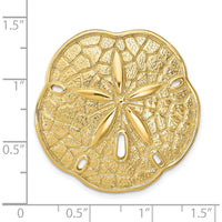 14K Yellow Gold Large Sand Dollar Slide Pendant - Textured Beach-Inspired Design by Oro Pregiato