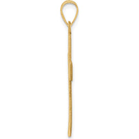 14K Yellow Gold Large Satin Cross Pendant - Faith Symbol with Textured Finish by Oro Pregiato