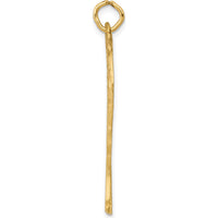 14K Yellow Gold Large Satin Diamond-Cut Giraffe Charm - Nature-Inspired Pendant by Oro Pregiato