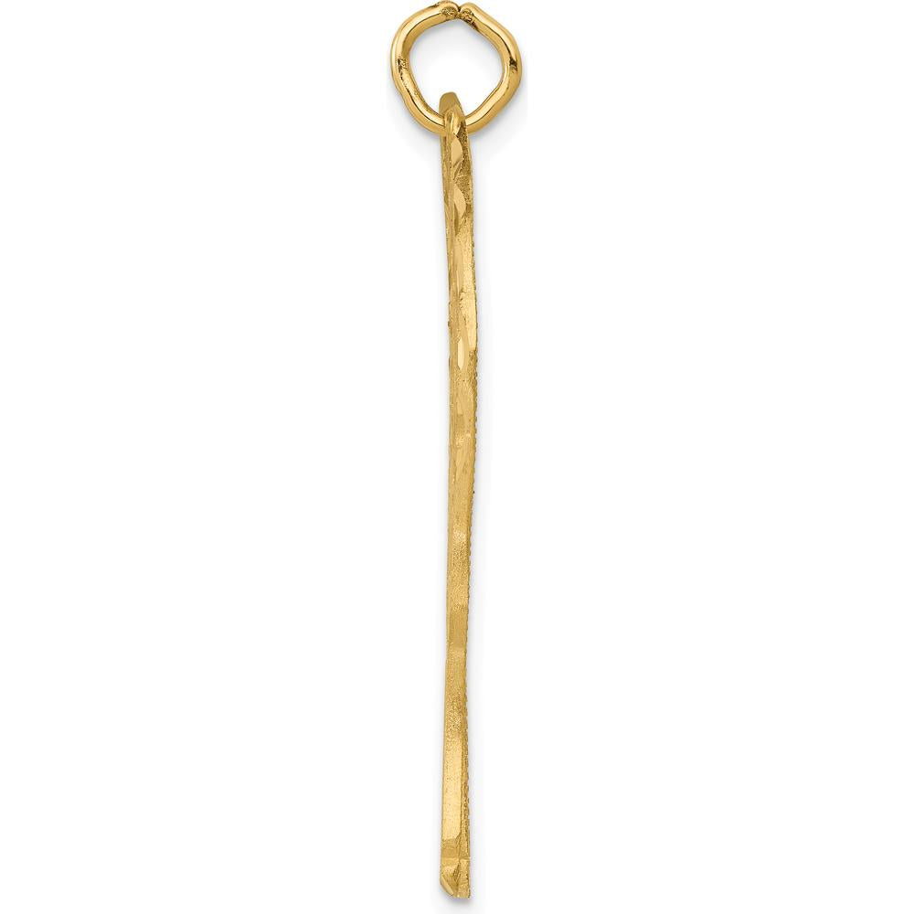 14K Yellow Gold Large Satin Diamond-Cut Giraffe Charm - Nature-Inspired Pendant by Oro Pregiato