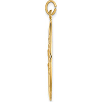 14K Yellow Gold Large St. Christopher Medal Pendant - Polished and Satin Finish by Oro Pregiato