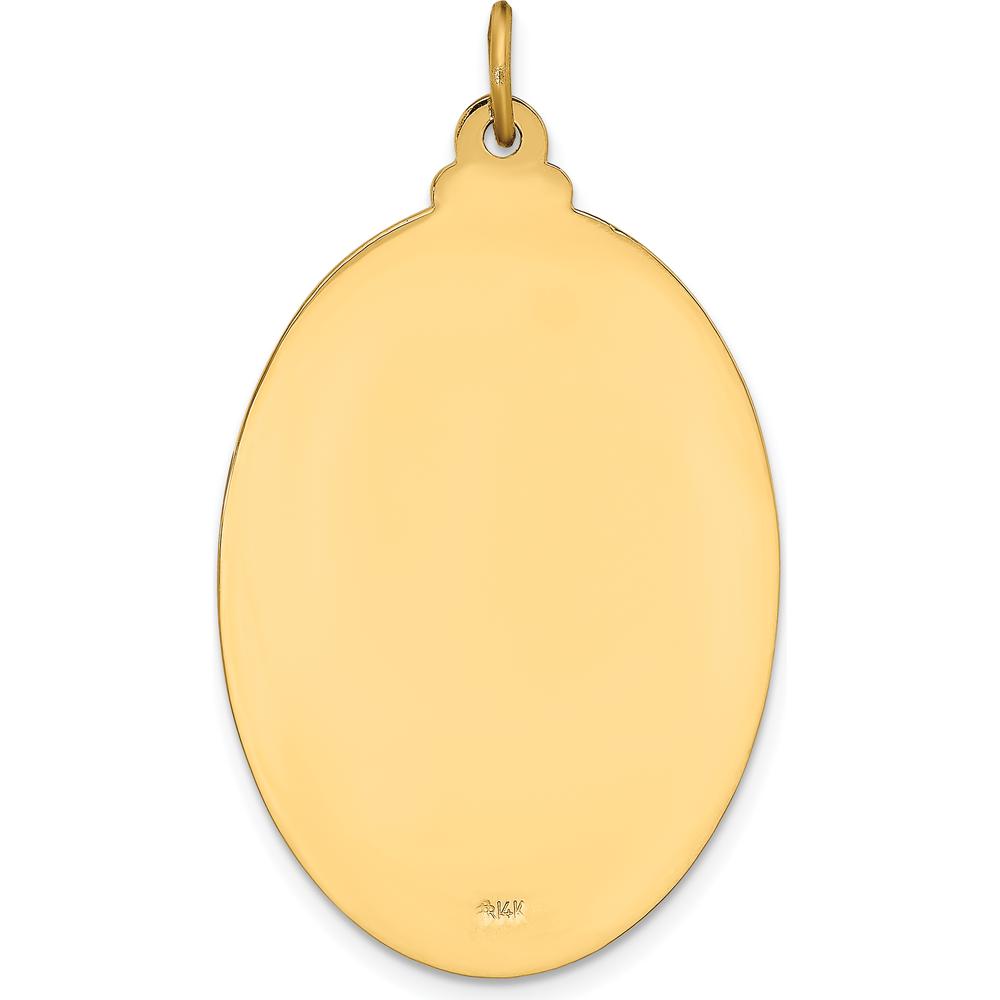 14K Yellow Gold Large St. Christopher Medal Pendant - Polished and Satin Finish by Oro Pregiato