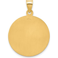 14K Yellow Gold Large St. Jude Thaddeus Medal Pendant - Satin Finish by Oro Pregiato