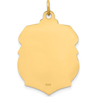 14K Yellow Gold Large St. Michael Medal Badge Pendant with Polished and Satin Finish - 29mm Length by Oro Pregiato