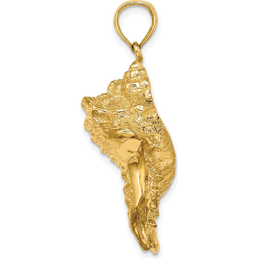 14K Yellow Gold Large Textured Conch Shell Pendant by Oro Pregiato