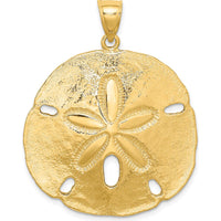 14K Yellow Gold Large Textured Sand Dollar Pendant by Oro Pregiato