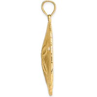 14K Yellow Gold Large Textured Sand Dollar Pendant by Oro Pregiato