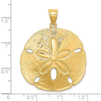 14K Yellow Gold Large Textured Sand Dollar Pendant by Oro Pregiato