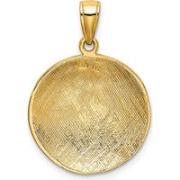 14K Yellow Gold Large Textured Soccer Ball Pendant with Polished Finish - 25mm x 18mm by Oro Pregiato
