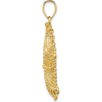 14K Yellow Gold Large Textured Starfish Pendant Charm by Oro Pregiato