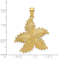 14K Yellow Gold Large Textured Starfish Pendant Charm by Oro Pregiato