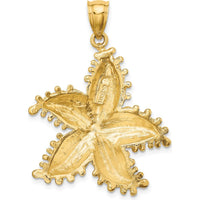 14K Yellow Gold Large Textured Starfish Pendant Charm by Oro Pregiato