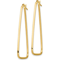 14K Yellow Gold Large Triangle Dangle Hoop Earrings - Polished Finish by 0