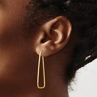 14K Yellow Gold Large Triangle Dangle Hoop Earrings - Polished Finish by 0