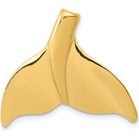 14K Yellow Gold Large Whale Tail Slide Pendant 23.25mm Length by Oro Pregiato