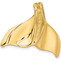 14K Yellow Gold Large Whale Tail Slide Pendant 23.25mm Length by Oro Pregiato