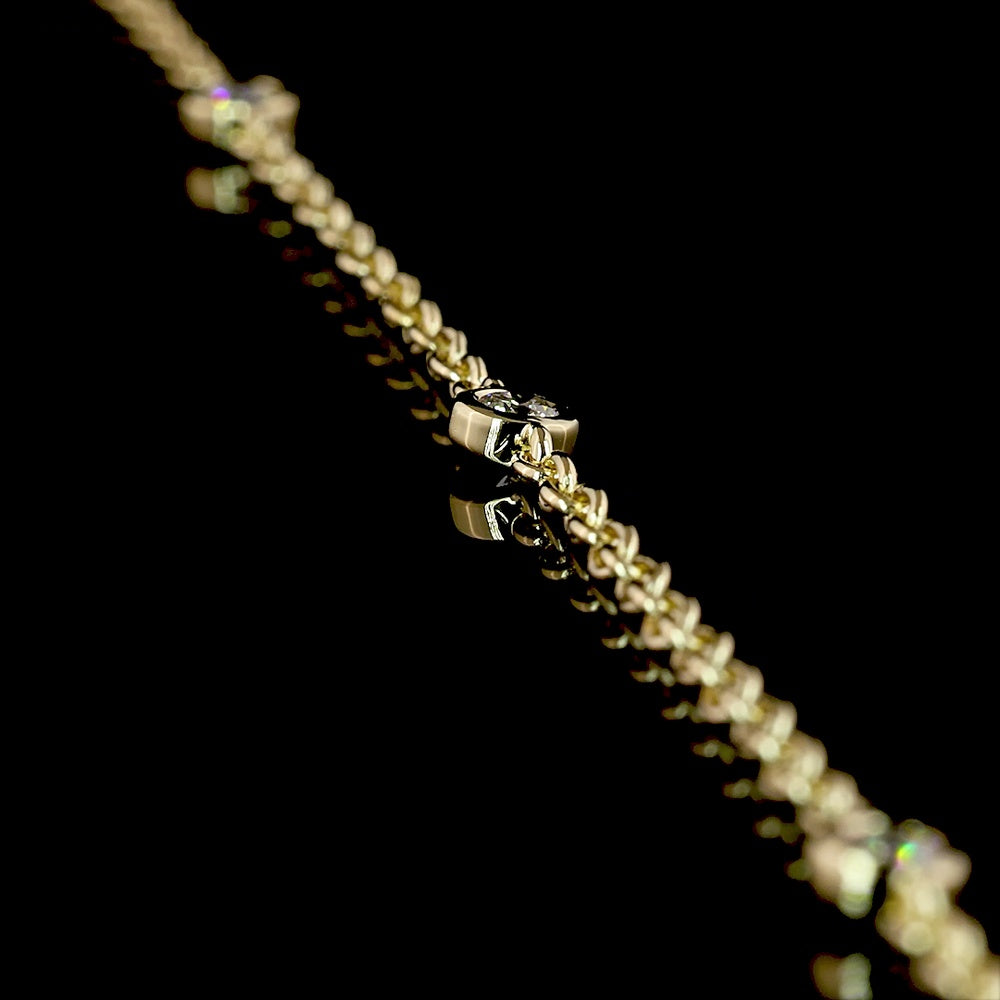 14K Yellow Gold Lariat Necklace with 1.01 Carat Emerald Cut Lab Diamond and 0.41 Carat Round Diamond Accents - GIA Certified - Covaloro Fine Jewelry