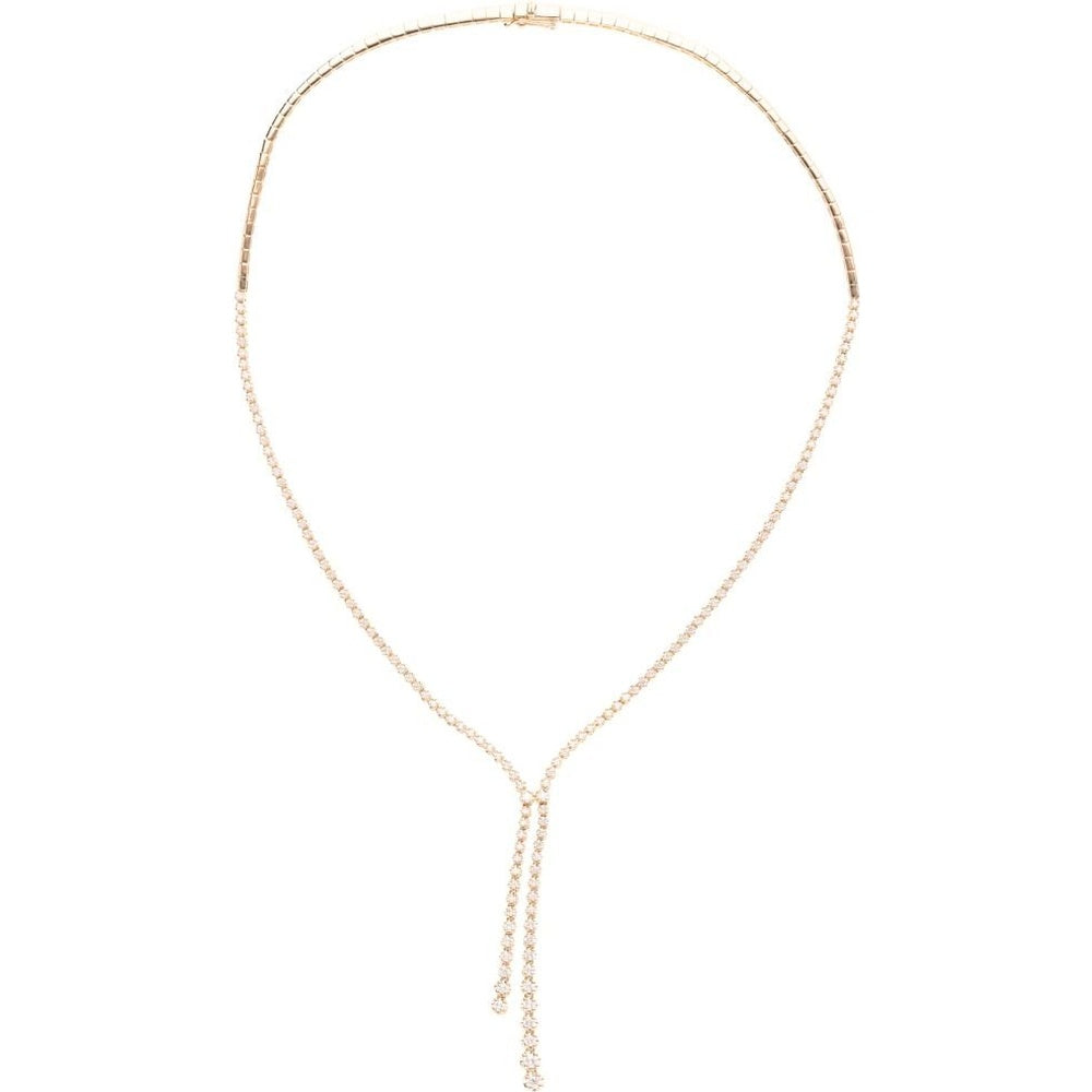 14K Yellow Gold Lariat Necklace with Prong-Set Round Diamonds - 2.20 Carat Total Diamond Weight by Auriventus