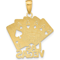 14K Yellow Gold LAS VEGAS Playing Cards Charm with Polished Finish by Oro Pregiato