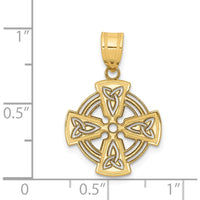 14K Yellow Gold Laser-Cut Celtic Cross Charm with Polished Finish by Oro Pregiato
