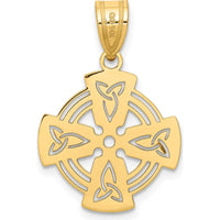 14K Yellow Gold Laser-Cut Celtic Cross Charm with Polished Finish by Oro Pregiato