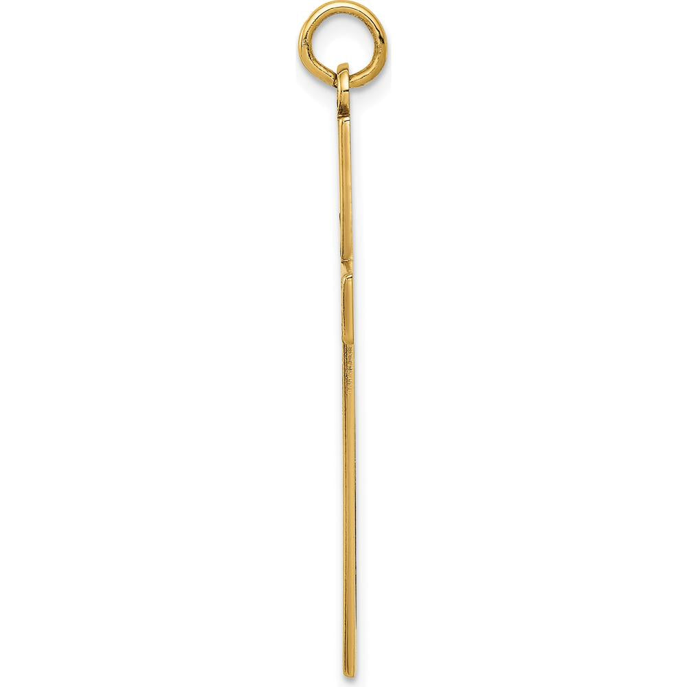14K Yellow Gold Laser-Cut Cross Charm Pendant - 39mm Length by Oro Pregiato