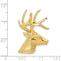 14K Yellow Gold Laser Cut Deer Head Omega Slide Pendant by Oro Pregiato