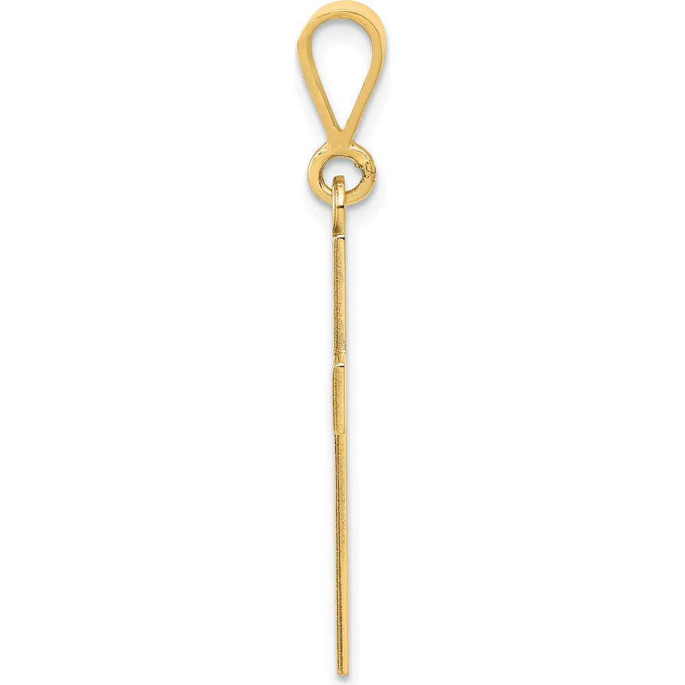 14K Yellow Gold Laser Cut FAITH Cross Pendant - 37.6mm Length by Oro Pregiato
