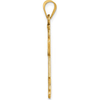 14K Yellow Gold Laser Cut Girl Charm Pendant - 34mm Length