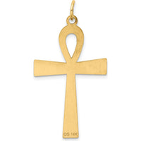 14K Yellow Gold Laser Designed Ankh Cross Pendant - 39mm x 22mm by Oro Pregiato