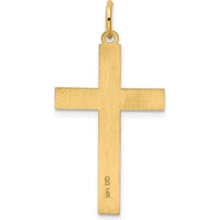 14K Yellow Gold Laser Designed Cross Pendant - 32mm Length by Oro Pregiato