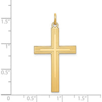 14K Yellow Gold Laser Designed Cross Pendant - 39mm Length by Oro Pregiato