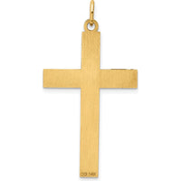 14K Yellow Gold Laser-Designed Cross Pendant - 40mm Length by Oro Pregiato