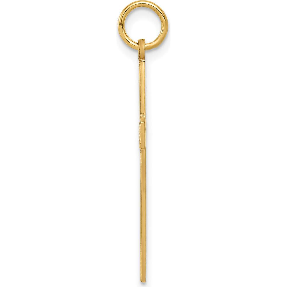 14K Yellow Gold Laser Designed Cut-out Cross Pendant - Polished Finish by Oro Pregiato