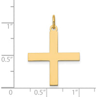 14K Yellow Gold Laser Designed Greek Cross Pendant - Solid Gold 26mm Length by Oro Pregiato