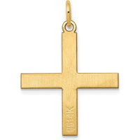 14K Yellow Gold Laser Designed Greek Cross Pendant - Solid Gold 26mm Length by Oro Pregiato