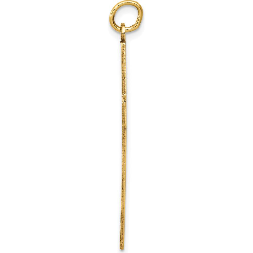 14K Yellow Gold Laser Designed Ichthus Cross Charm - 40mm Length by Oro Pregiato