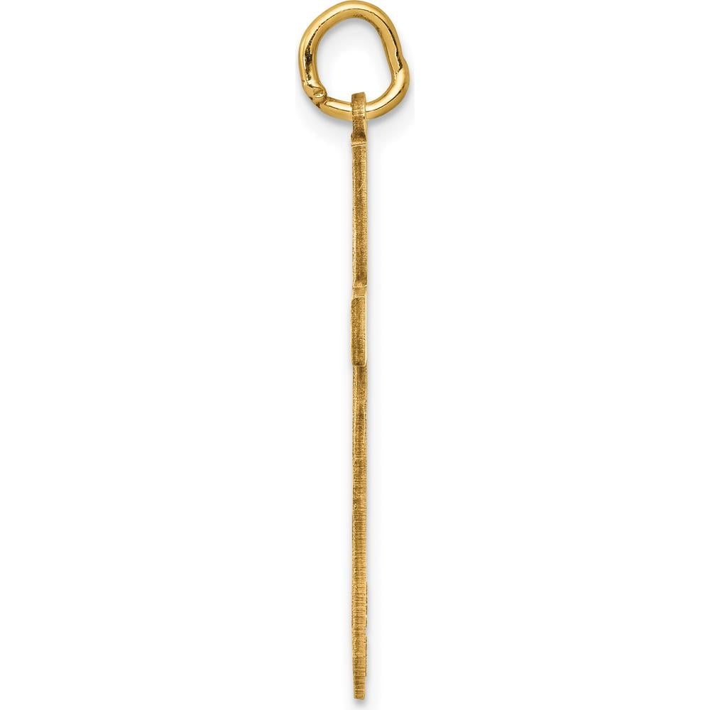 14K Yellow Gold Laser Designed Ichthus Cross Pendant - Faith Charm by Oro Pregiato