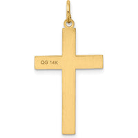 14K Yellow Gold Laser Designed Ichthus Cross Pendant - Faith Charm by Oro Pregiato