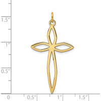 14K Yellow Gold Laser Designed Passion Cross Pendant - 39mm x 22mm by Oro Pregiato